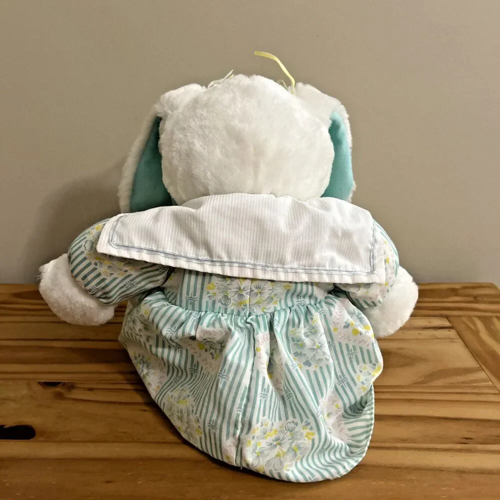 Kids of America Bunny Plush Floral Green Dress Easter Rabbit 15